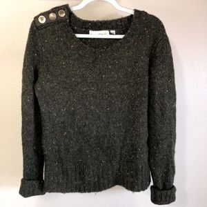 Anthropologie olive speckled sweater